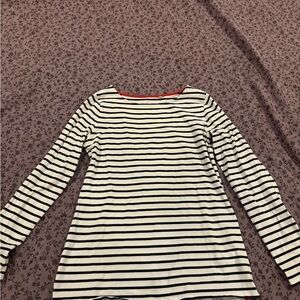 Boden Pleat Sleeve Striped Top